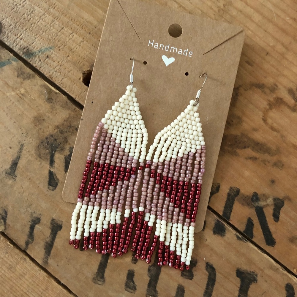 {Berry Tiramisu} Handmade Beaded Earrings